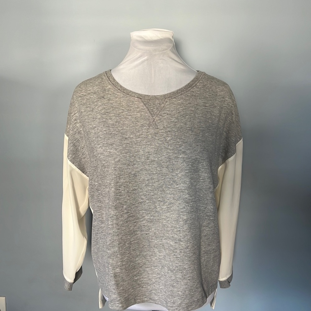LOFT High-Low Sheer Back Sweatshirt